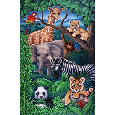 Puzzle Ravensburger-08601 Tiere aus dem Dschungel