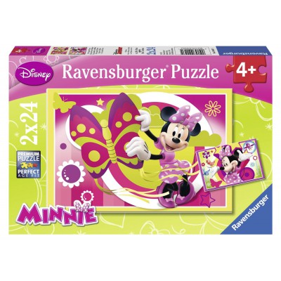 Ravensburger-09047 2 Puzzles - Ein Tag mit Minnie
