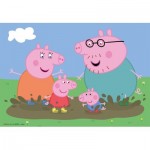  Ravensburger-09082 2 Puzzles - Peppa Pig Glückliches Familienleben