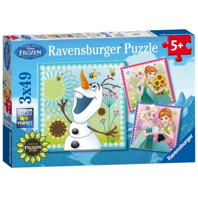 Ravensburger-09245 3 Puzzles - Frozen - Die Eiskönigin