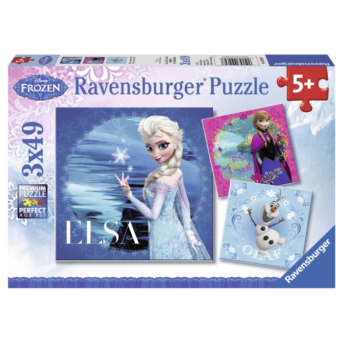 Puzzle Ravensburger-09269 Elsa, Anna & Olaf 