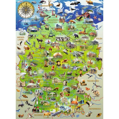 Puzzle Ravensburger-10049 XXL Teile - Meine Deutschlandkarte