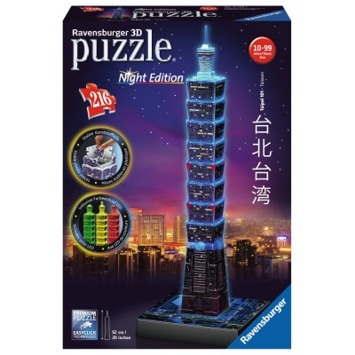 Ravensburger-11149 3D Puzzle Night Edition - Taipei