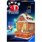  Ravensburger-11237 3D Puzzle mit LED - Lebkuchenhaus