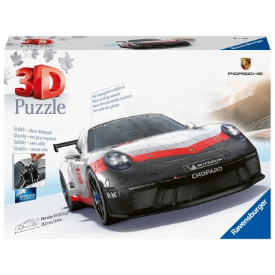 Ravensburger-11557 3D Puzzle - Porsche 911 GT3 Cup (mit Gitter)