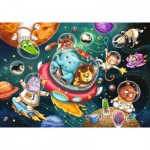  Ravensburger-12000857 2 Puzzles - Tiere im Weltall