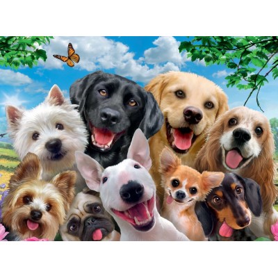 Puzzle Ravensburger-13228 XXL Teile - Delighted Dogs