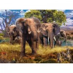 Puzzle  Ravensburger-15040 Elefantenfamilie