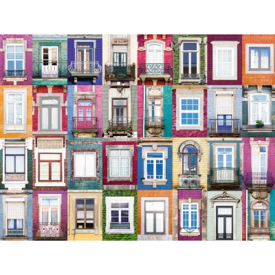 Puzzle Ravensburger-16217 Collage - Fenster in Porto