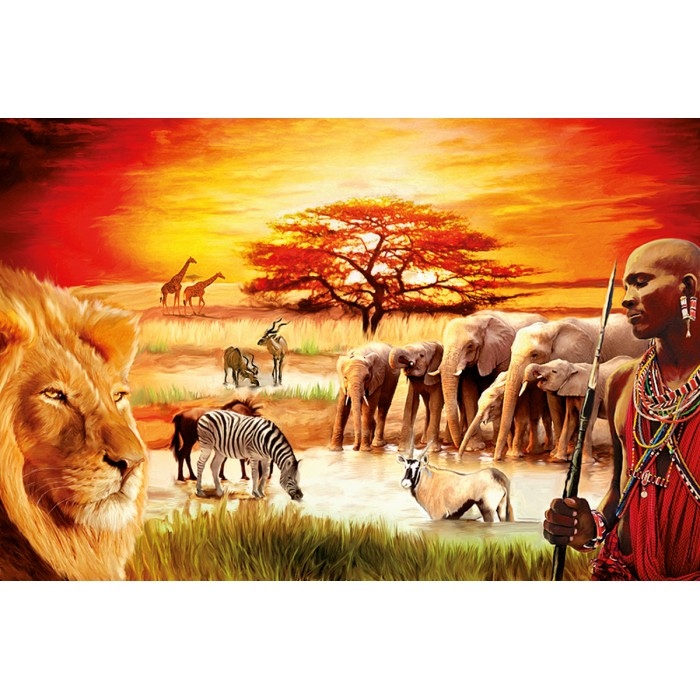 Puzzle Ravensburger-17056 Stolzer Massai