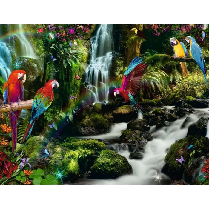 Puzzle  Ravensburger-17111 Parrots in the Jungle