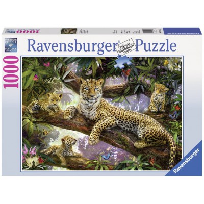 Puzzle Ravensburger-19148 Stolze Leopardenmutter