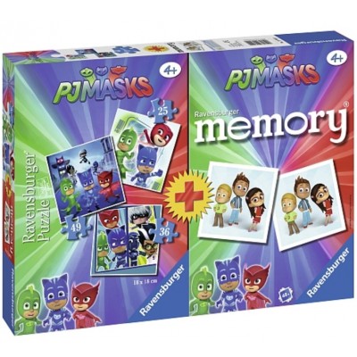 Ravensburger-21300 3 Puzzles + Memory - PJ Masks