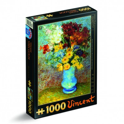 Puzzle DToys-70258 Van Gogh: Blumen in blauer Vase
