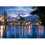 Puzzle  DToys-70500 Bei Nacht - Tschechien: Prag