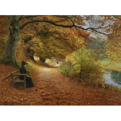 Puzzle Dtoys-75093 Hans Andersen Brendekilde: A Wooded Path in Autumn