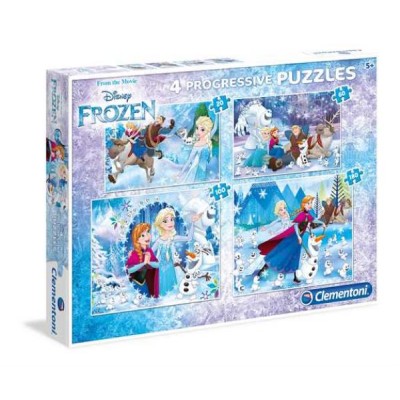 Clementoni-07723 4 Puzzles - Frozen