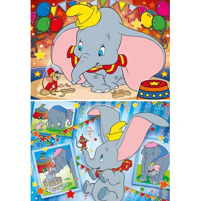 Clementoni-24756 2 Puzzles - Dumbo