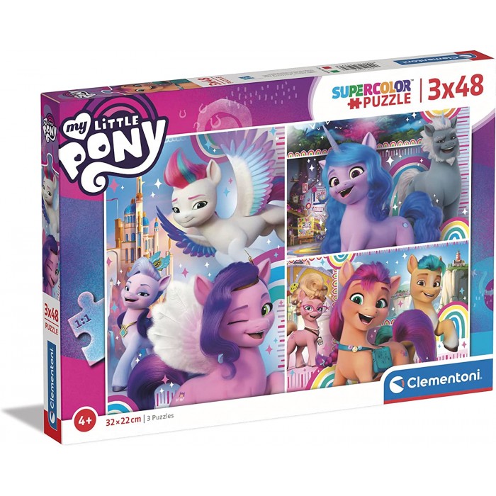 Clementoni-25275 3 Puzzles - My Little Pony