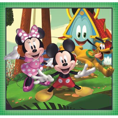 Clementoni-25298 3 Puzzles - Mickey Mouse Celebration