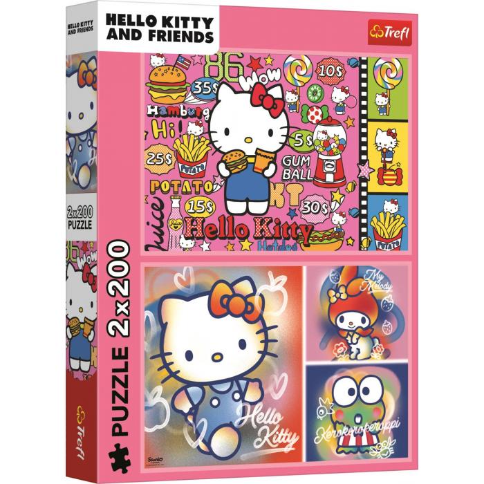  Trefl-13336 2 Puzzles - Hello Kitty Und Ihre Freunde - Hello Kitty