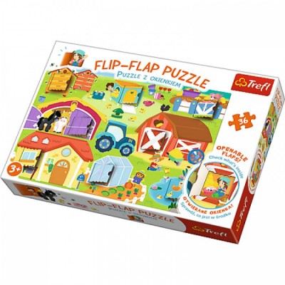 Trefl-14271 Flip Flap Puzzle - Bauernhof