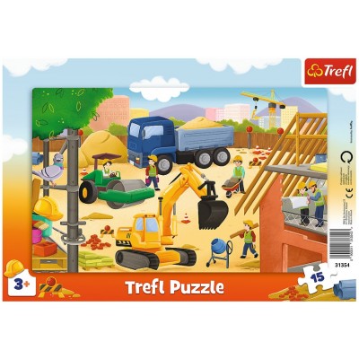 Trefl-31354 Rahmenpuzzle - Baustelle