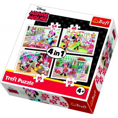 Trefl-34315 4 Puzzles - Minnie
