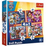  Trefl-34374 4 Puzzles - Paw Patrol