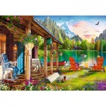 Puzzle  Trefl-37408 Cabin in the Mountains