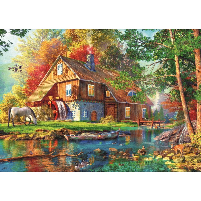 Puzzle  Trefl-37484 Ferienhaus Am Fluss