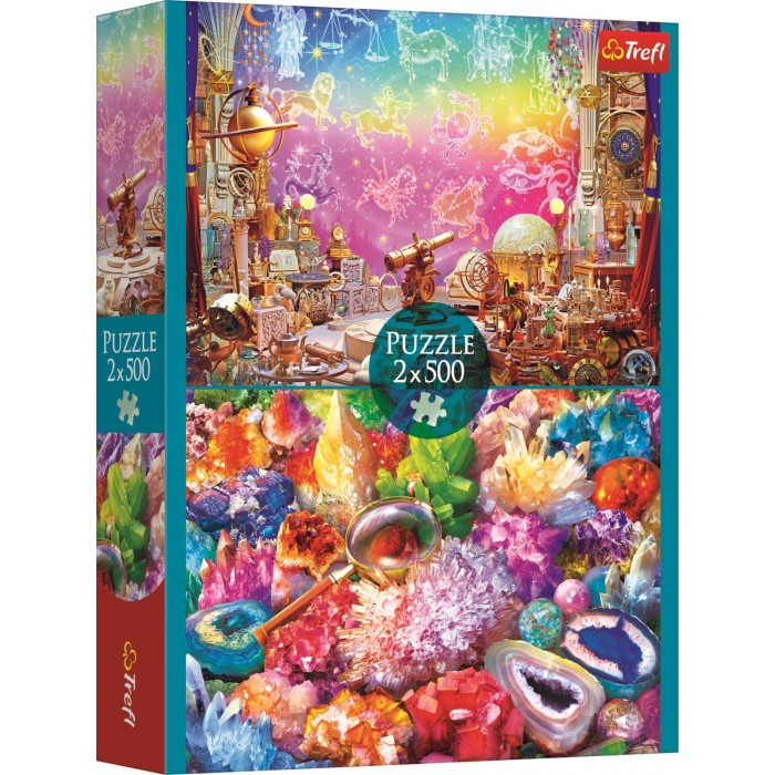  Trefl-37499 2 Puzzles - Kosmos Und Kristalle