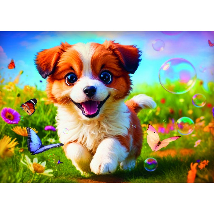 Puzzle Trefl-37524 Glücklicher Welpe