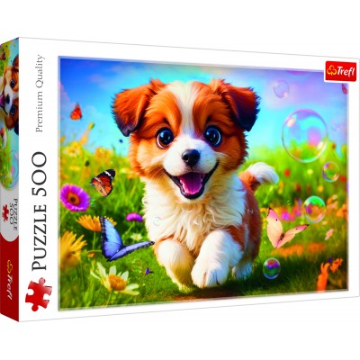 Puzzle Trefl-37524 Glücklicher Welpe