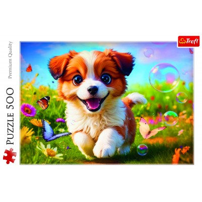 Puzzle Trefl-37524 Glücklicher Welpe