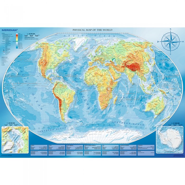 Puzzle Trefl-45007 Large Physical Map of the World