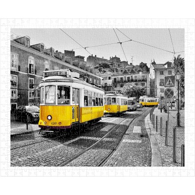 Pintoo-H1767 Puzzle aus Kunststoff - Yellow Trams in Lisbon
