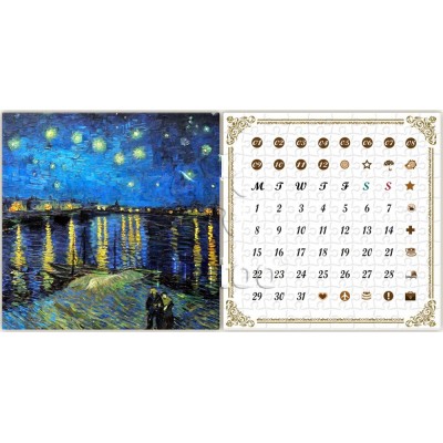Pintoo-H1778 Puzzle-Kalender - Van Gogh - Sternennacht über der Rhone