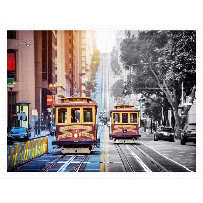 Pintoo-H2044 Puzzle aus Kunststoff - Cable Cars on California Street, San Francisco