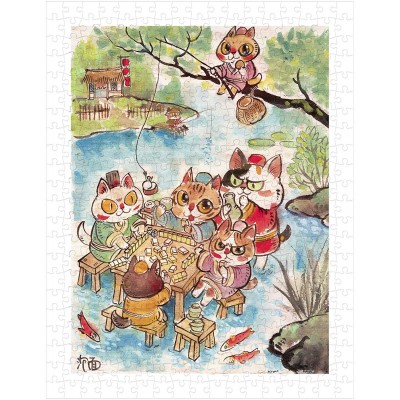 Pintoo-H2112 Puzzle aus Kunststoff - Pao Mian - The Leisure Life of the Cats