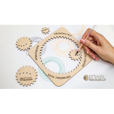 Eco-Wood-Art-36 Holzpuzzle - Spirograph