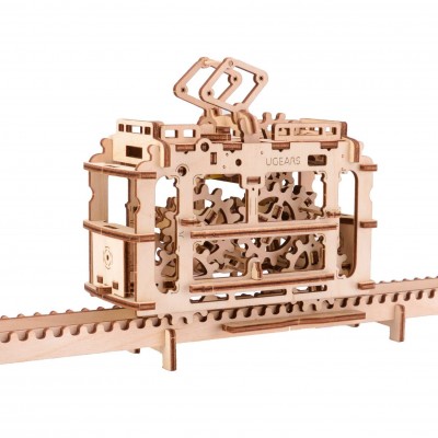 Ugears-12019 3D Holzpuzzle - Tram on Rails