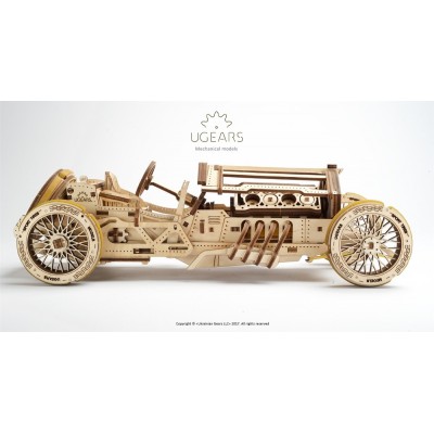 Ugears-12068 3D Holzpuzzle - U-9 Grand Prix Car