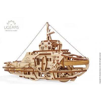 Ugears-12098 3D Holzpuzzle - Tugboat