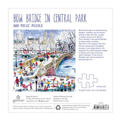 Galison-35686 Bogenbrücke im Central Park – 500-teiliges Puzzle