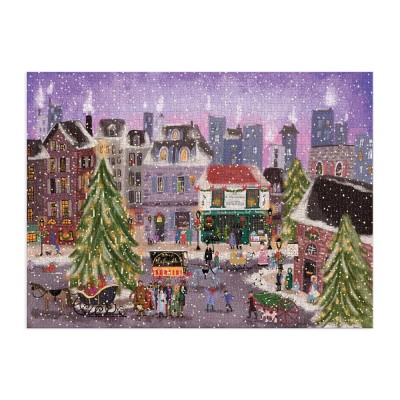 Galison-37118 Weihnachtsquadrat – 1000-teiliges Puzzle in Quadratischer Box