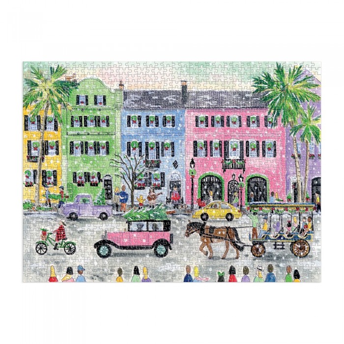 Galison-37203 Weihnachten in Charleston – 1000-teiliges Puzzle