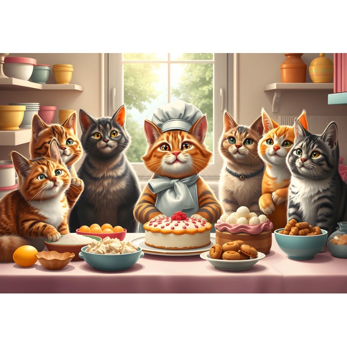 Puzzle  Alipson-Puzzle-F-50231 Backende Katzen in Action