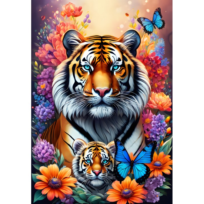 Puzzle   Tiger - Mutterliebe Kollektion