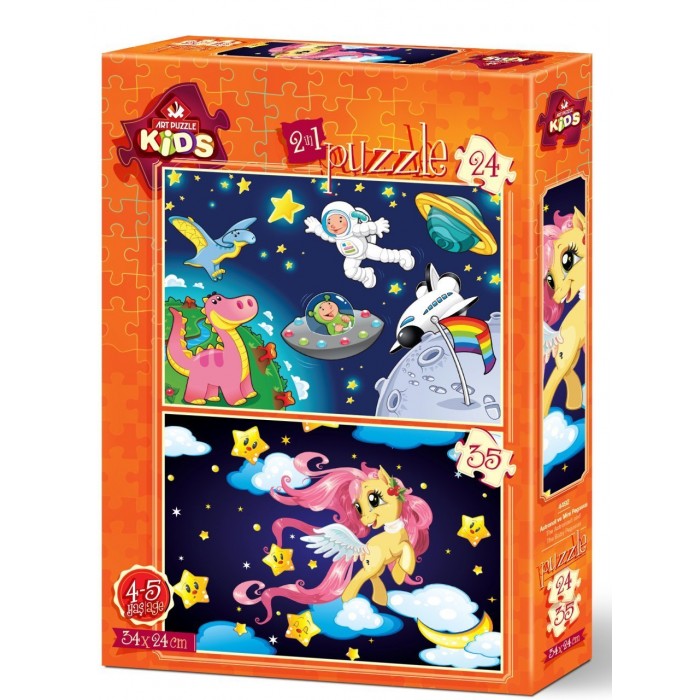  Art-Puzzle-4492 2 Puzzles -  Der Astronaut und das Pegasus-Baby